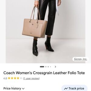 Coach Women's Beige Leather Tote